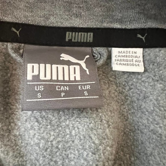 PUMA Full Zip Fleece Track Jacket Grey Size Small - Picture 9 of 14